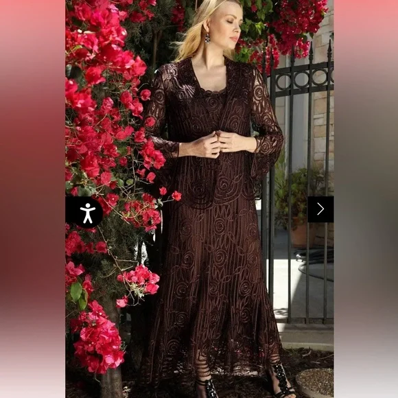 soulmates evening dresses ASHLEYlauren 12013 Hand-Beaded Gown with Choker Detail